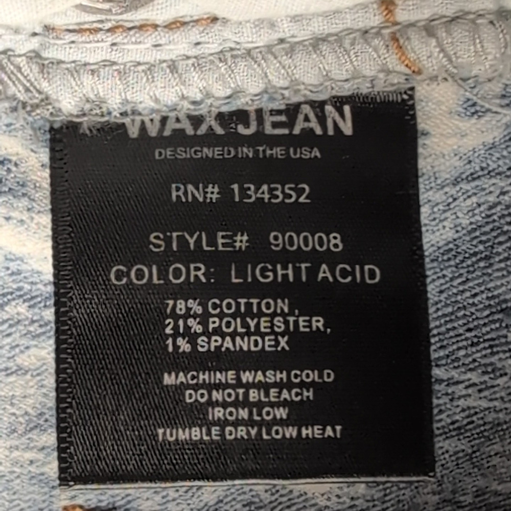 Wax Jean Women's Shorts Size M/W30 Blue Distressed Stretch Denim Frayed Hem - Picture 11 of 13